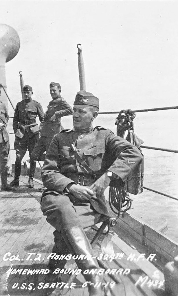 Col T.Q. Ashburn en route home from WWI aboard U.S.S. Seattle in 1919. (David Smith collection)