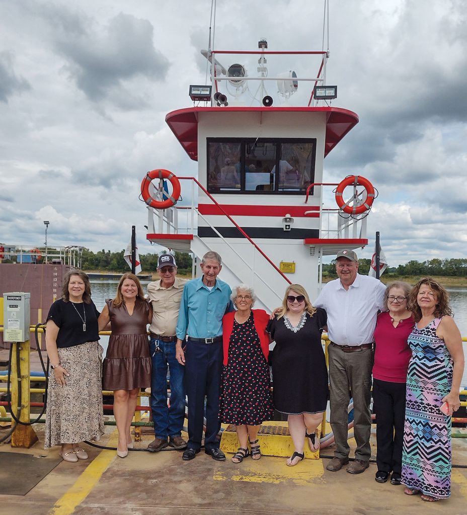 Family members of namesake, from left: Caroline King, Helana Darrow, Keith Salyers, Larry Salyers Sr., Wanda Salyers, Mary Beth Salyers, Larry Salyers, Joan Frazier and Melanie McCoy. (Photo by Shelley Byrne)