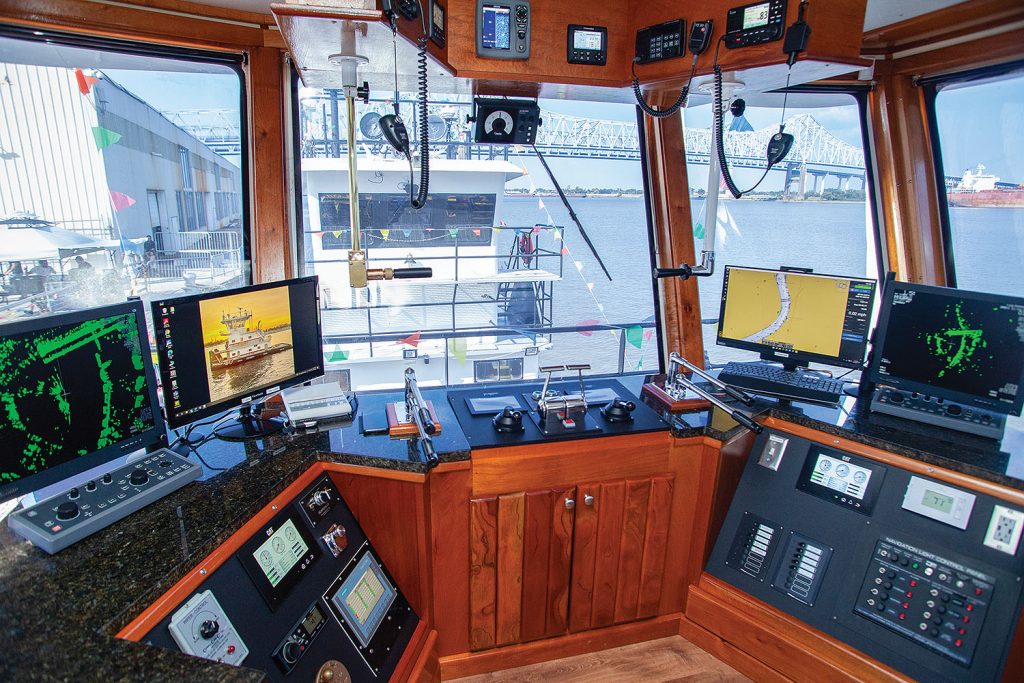 Wheelhouse of the mv. Kenny Billiot Jr. (Photo by Frank McCormack)