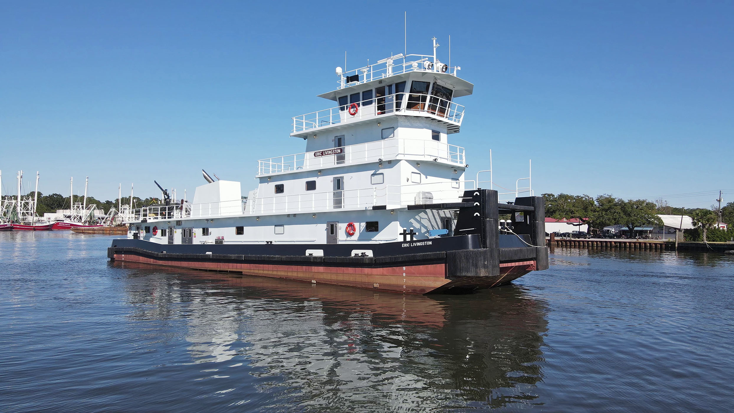 The 3,400 hp. mv. Eric Livingston was built by Steiner Construction. (Photo by Adrian M. Roberts, courtesy of Steiner Construction)