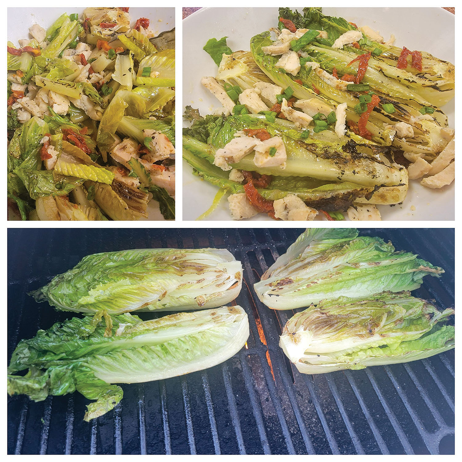Grilled romaine with heart-healthy salad dressing.