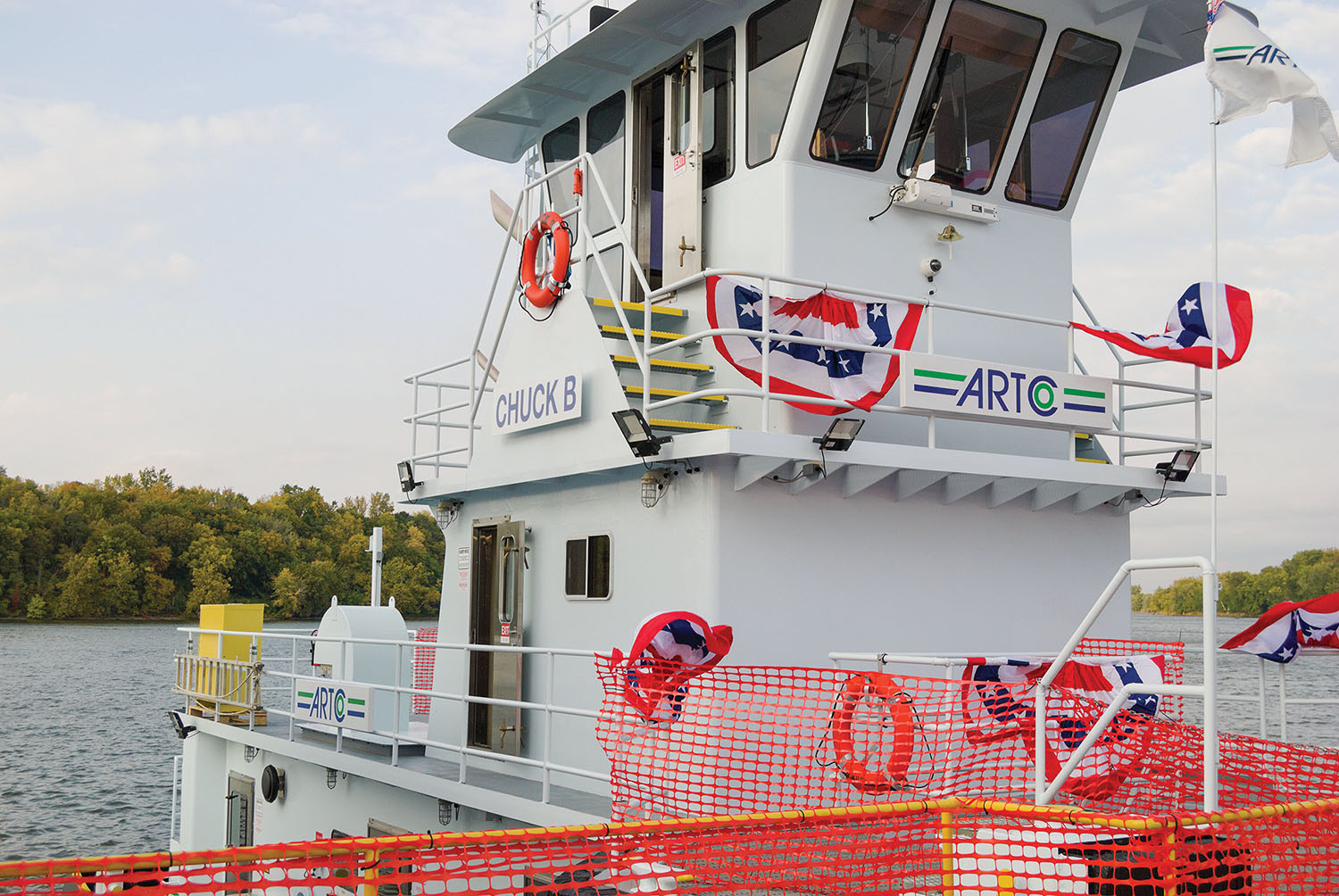 The Chuck B is the newest vessel from American River Transportation Company (ARTCo), a wholly-owned subsidiary of ADM. The twin-screw boat was built in-house at ARTCo’s shipyard in New Orleans, La., using a design from Entech Designs. (Photo courtesy of ARTCo)