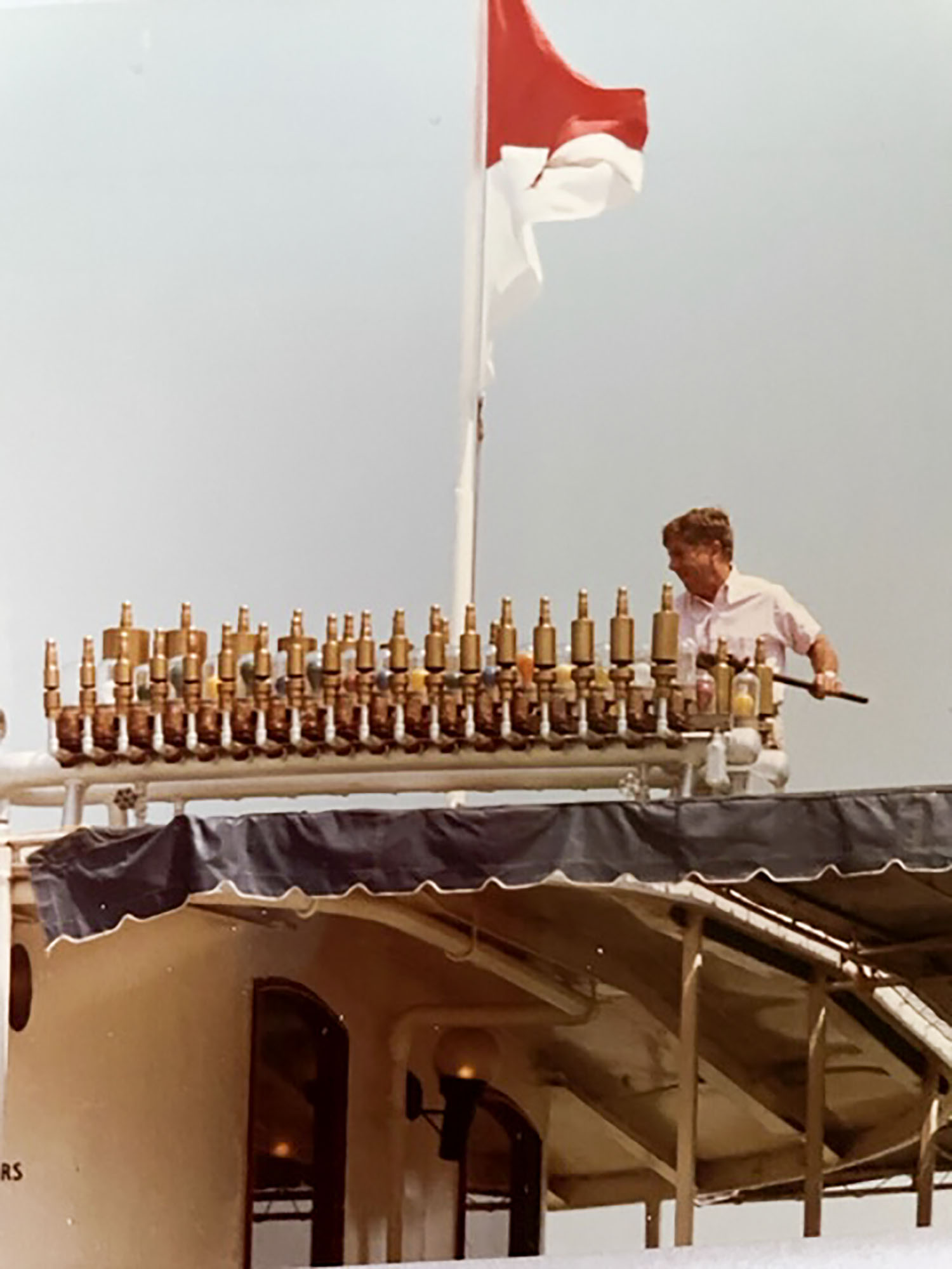 Tuning the calliope during a Sunday afternoon concert. (Photo courtesy of Judy Patsch)