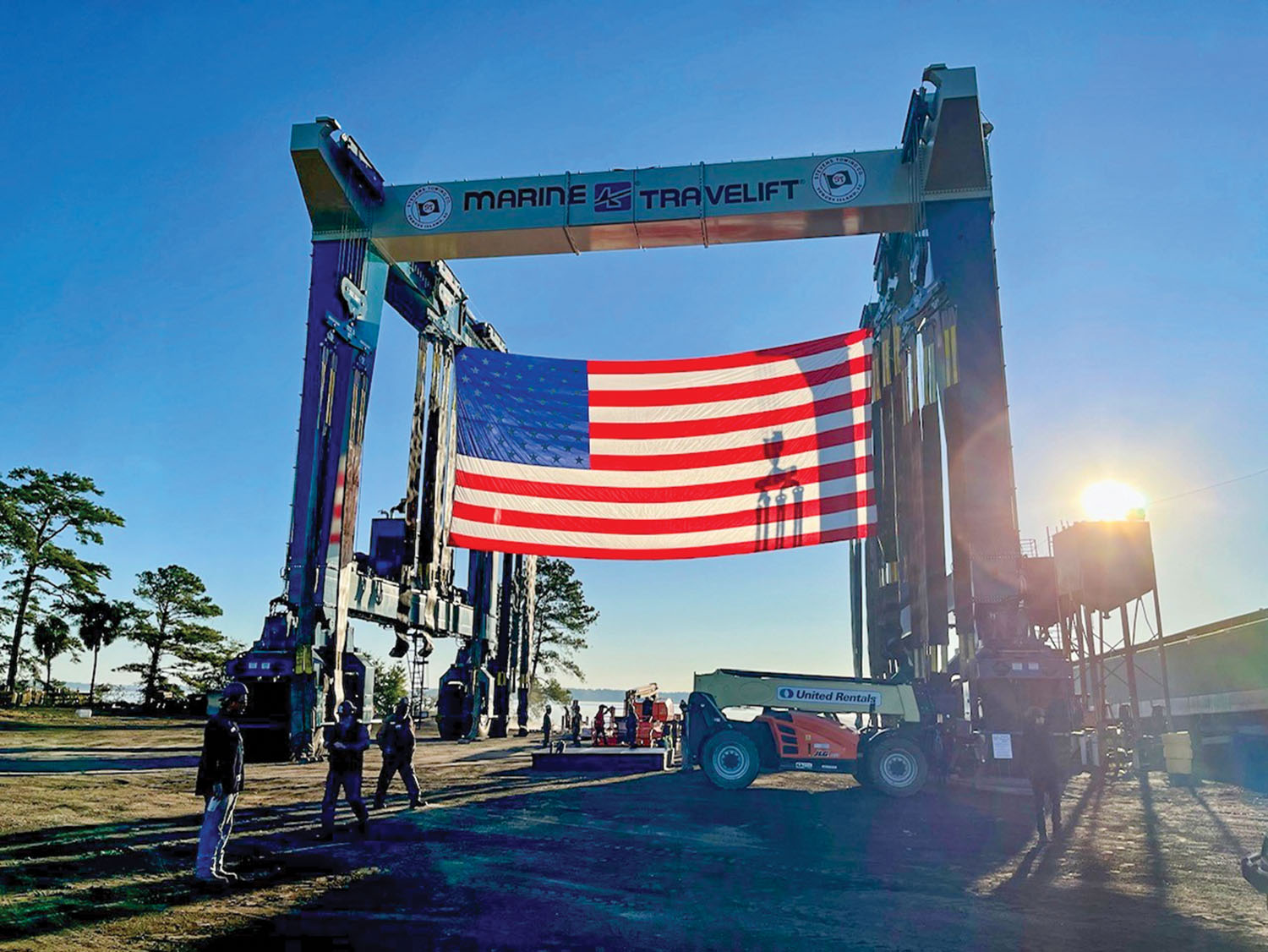 Stevens Towing Company christened its new marine travelift, the Susan G, October 20. (Photo courtesy of Stevens Towing)