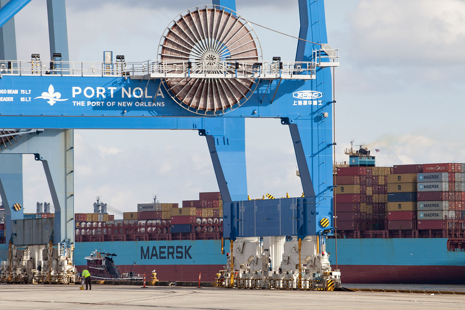 Container activity at the Port of New Orleans' Napoleon Avenue Terminal. (Photo by Frank McCormack)