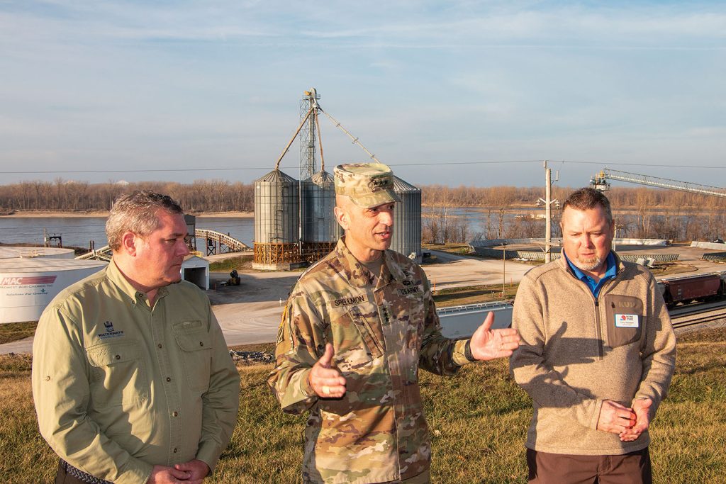 From left, Paul Rohde, Lt. Gen. Scott Spellmon and Cary Harbison. (Photo by John Shoulberg)