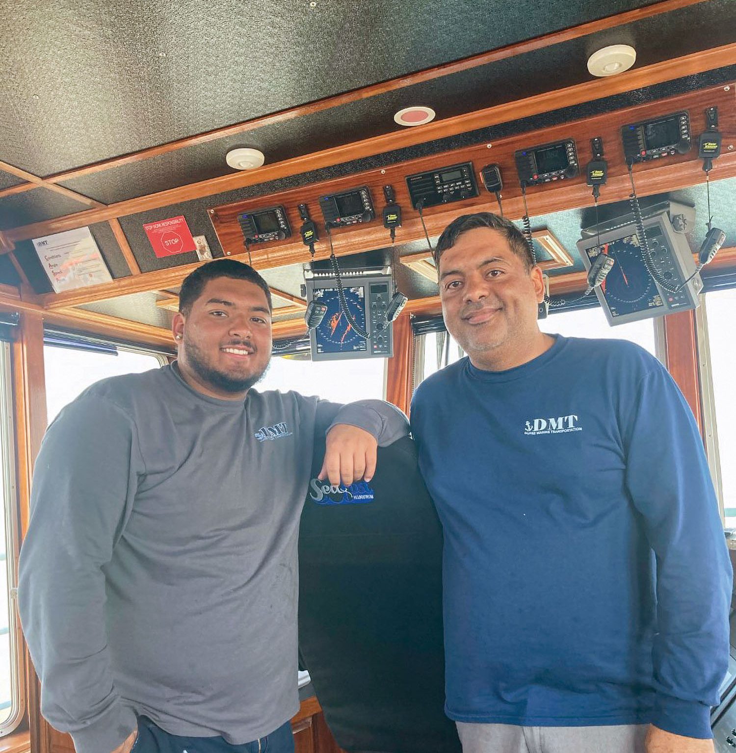 Tristin Verdin, left, and his father, Capt. Chad Verdin.