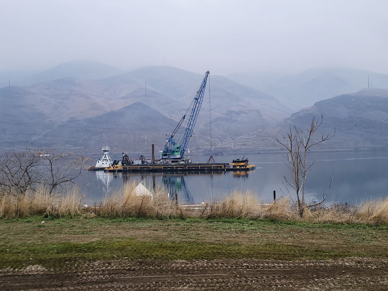The project dredged about 220,000 cubic yards of material from the channel near the confluence of the Snake and Clearwater rivers. (Photo courtesy of U.S. Army Corps of Engineers)