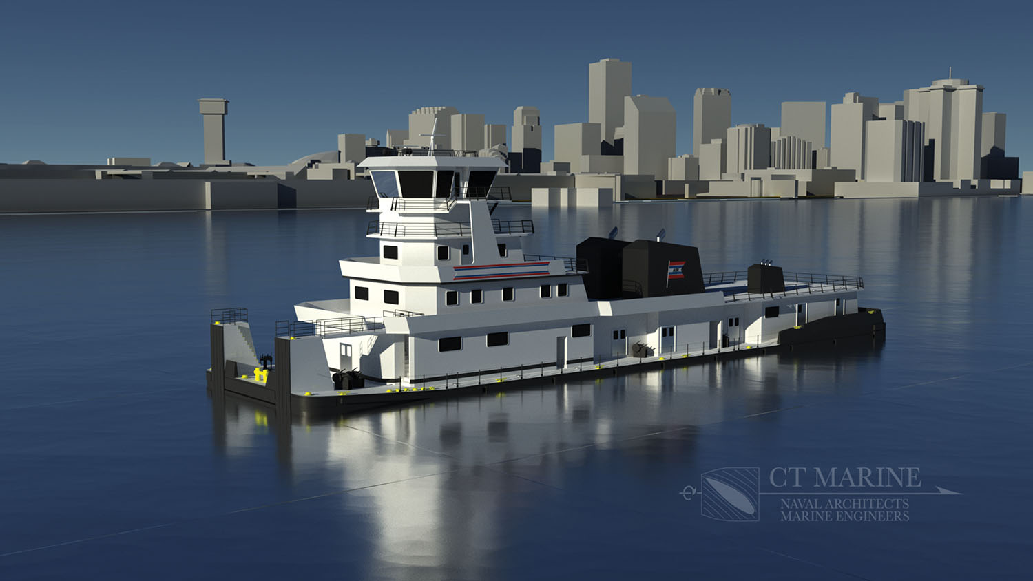 Twin-screw towboat was designed by CT Marine and will be powered by Caterpillar C280-12 diesels.