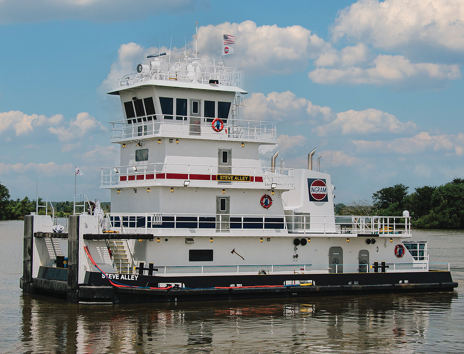 The mv. Steve Alley is the fifth of 10 new towboats Main Iron Works is building for Ingram Barge Company. (Photo illustration courtesy of Ingram Barge Company)