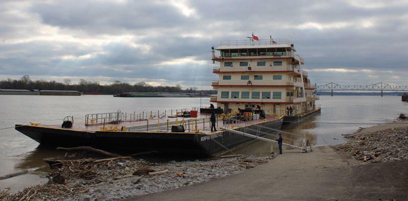 The Mississippi River Commission conducted its annual high-water inspection trip March 27-31 aboard the mv. Mississippi, stopping in Cairo, Ill.; Memphis, Tenn.; Greenville, Miss.; and New Orleans, La. (Photo by Shelley Byrne)