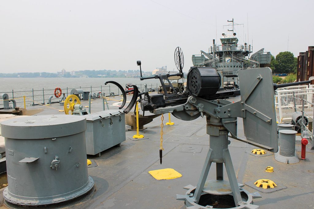 LST-325 is the only one of 1,051 vessels manned by the Allied forces in the D-Day invasion that is still sailing in original condition. It still has some of its 20 mm and 40 mm guns. (Photo by Shelley Byrne)