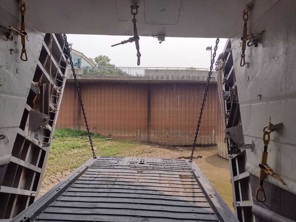 The LST’s bow doors allowed it to beach in hostile territory where ports were not accessible, delivering troops, vehicles and supplies. (Photo by Paul Byrne)