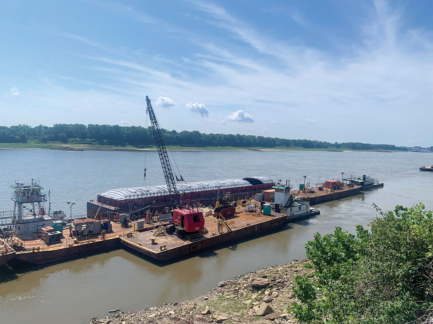 Part of the CGB St. Louis Shipyard south of St. Louis on the Mississippi River. CGB purchased the yard from JB Marine. (Photo courtesy of CGB)