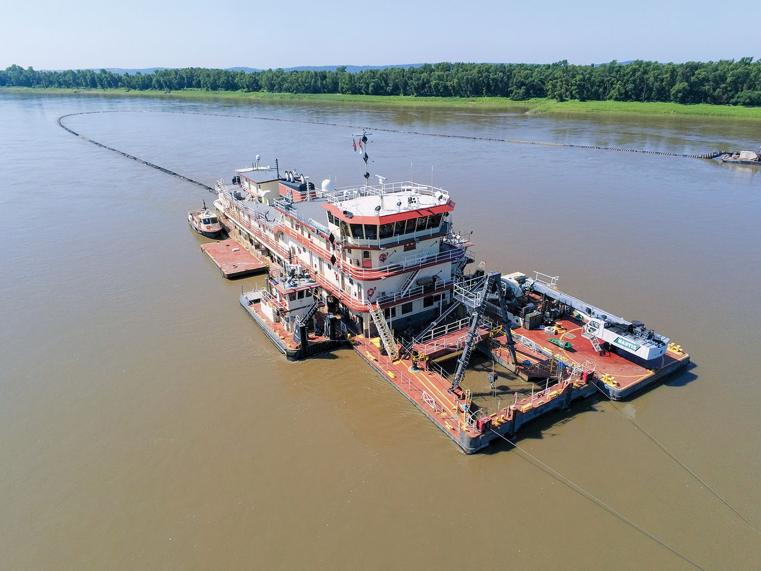 The Dredge Potter working on the middle Mississippi River. (Photo courtesy of St. Louis Engineer District)