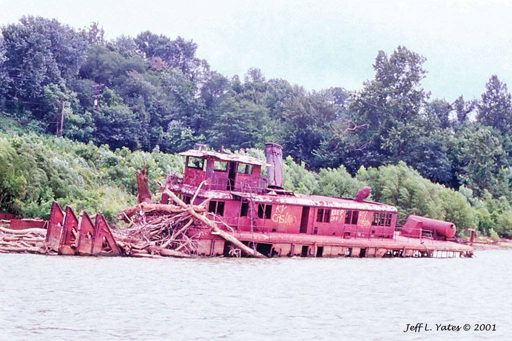 The remains of the Virgie Mae at Henderson, Ky., August 16, 2001.