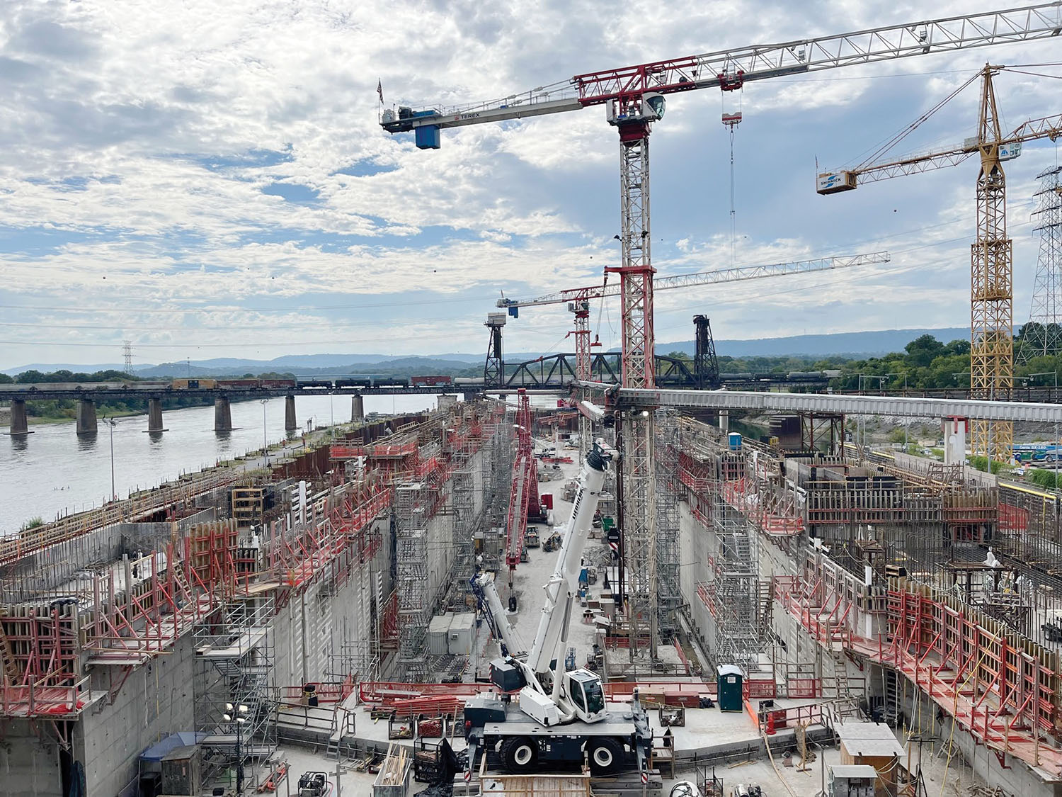 Construction progress at Chickamauga Lock as of September. (U.S. Army Corps of Engineers photo)