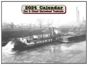 Front of 2024 Gas & Diesel Sternwheel Towboat Calendar (courtesy of Draftware Inc.)