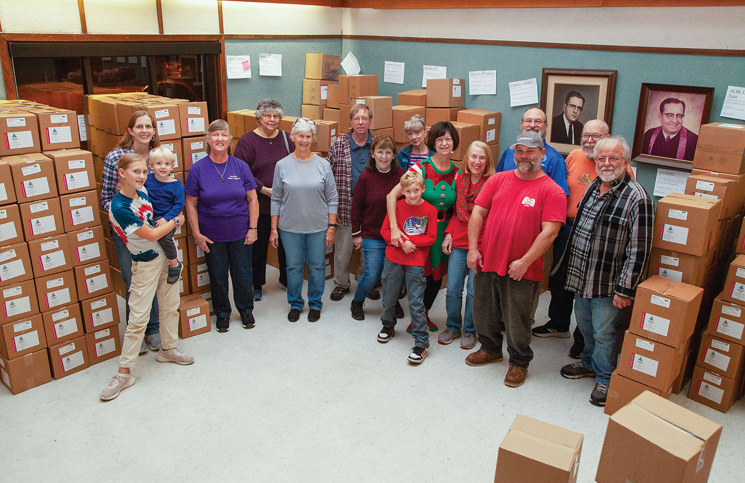 Volunteers at a Seamen’s Church Institute Christmas at Sea packing event in Baton Rouge, La. (Photo by Frank McCormack)
