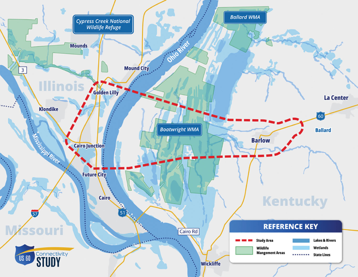 Map of study area. (Courtesy of the Kentucky Transportation Cabinet)