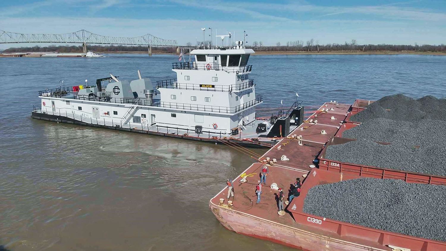 The 6,034 hp. mv. Alice is the second 6,034 hp. towboat Conrad Shipyard has built for Crounse. (Photo courtesy of Crounse Corporation)