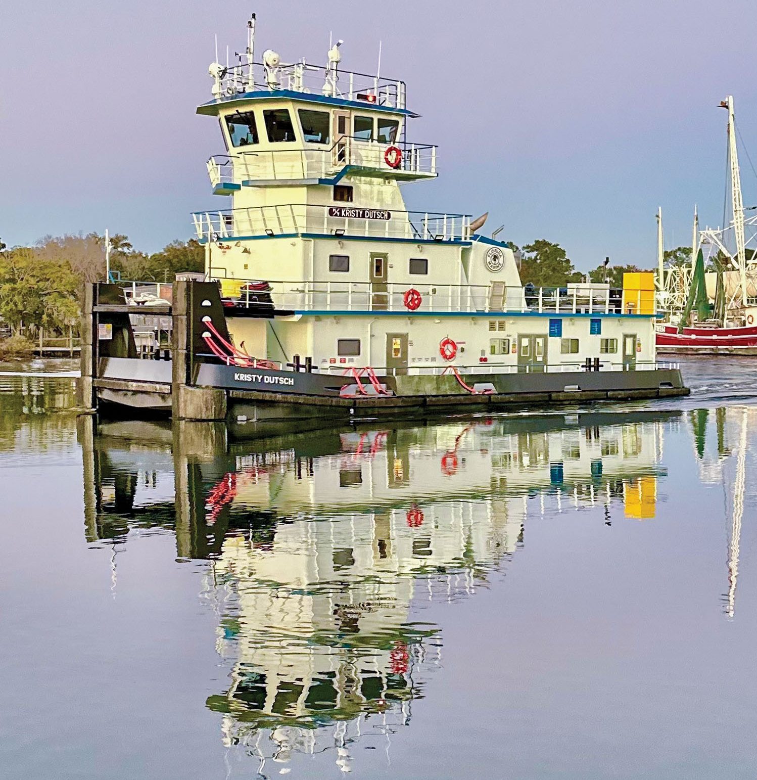 The 2,000 hp. mv. Kristy Dutsch is the fifth of six identical towboats being built for Florida Marine Transporters by Steiner Shipyard. (Photo courtesy of Steiner Shipyard)