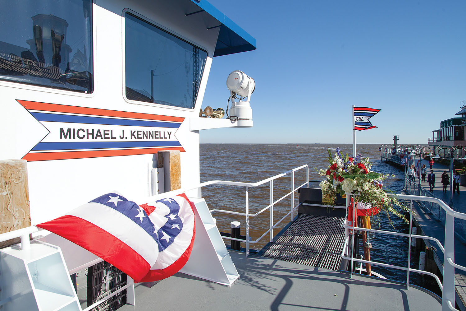 The mv. Michael J. Kennelly, built by Steiner Construction, is named in honor of ACBL’s senior vice president-liquids division. (Photo by Frank McCormack)