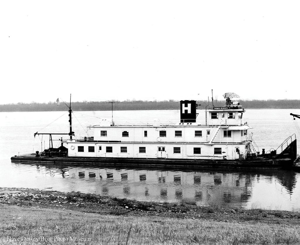 At Paducah as the Thomas W. Hines. (Dave Dewey photo from the Dan Owen Boat Photo Museum collection, courtesy of Tom Waller)