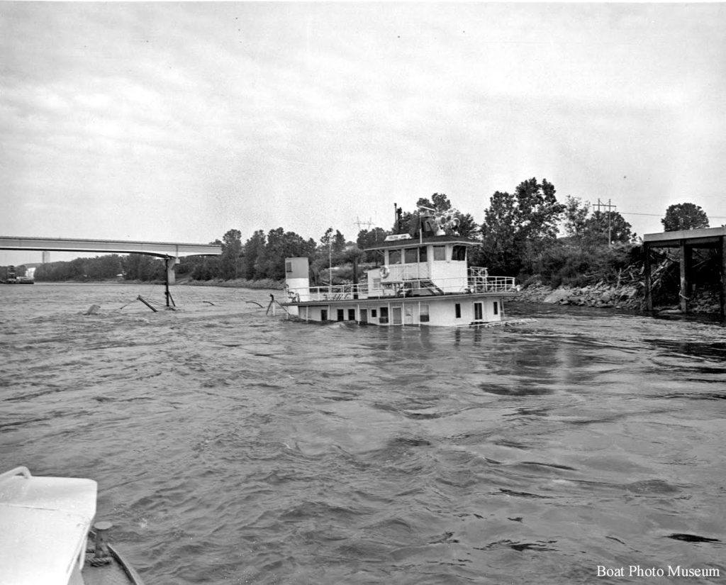 As the Celisa Ann, sunk below Kansas City. (Dan Owen Boat Photo Museum photo courtesy of Tom Waller)