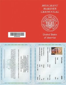 Sample of the new Merchant Mariner Credential, which will be printed on a single page rather than in a booklet format.