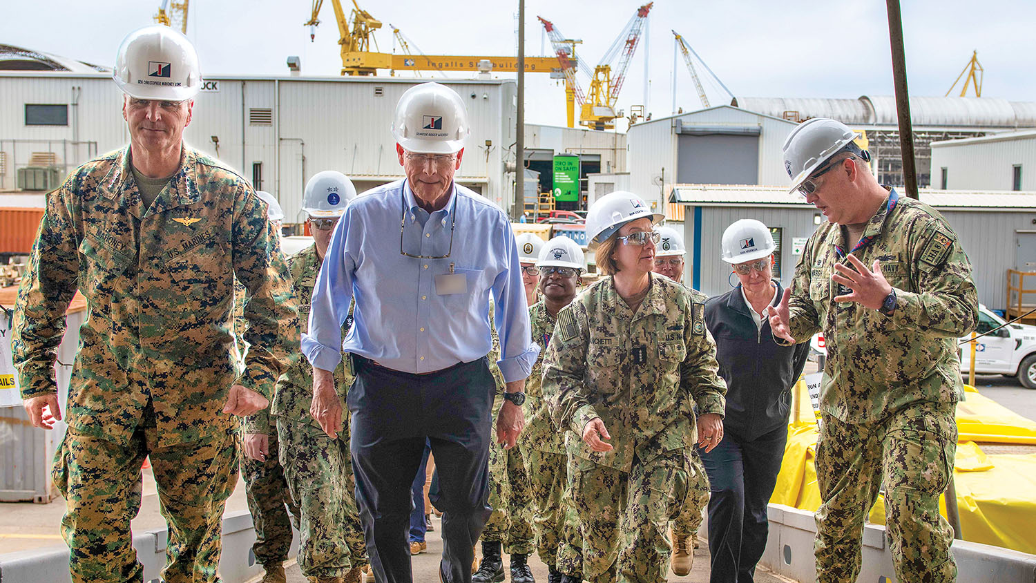 Navy And Marine Brass, Members Of Congress Visit Shipyards