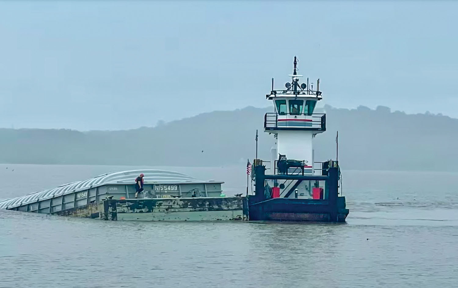 Barge Strikes Iowa Bridge Over Mississippi