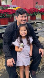 Namesakes Jason Livingston and Shiloh Amon pose for a photo. (Photo courtesy of Maritime Partners)