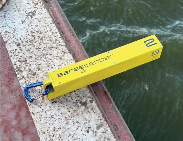 The lightweight, self-contained automated draft sensor enables precise, real-time barge draft readings, improving accuracy and safety in cargo operations. (Photo courtesy of Bargetender)