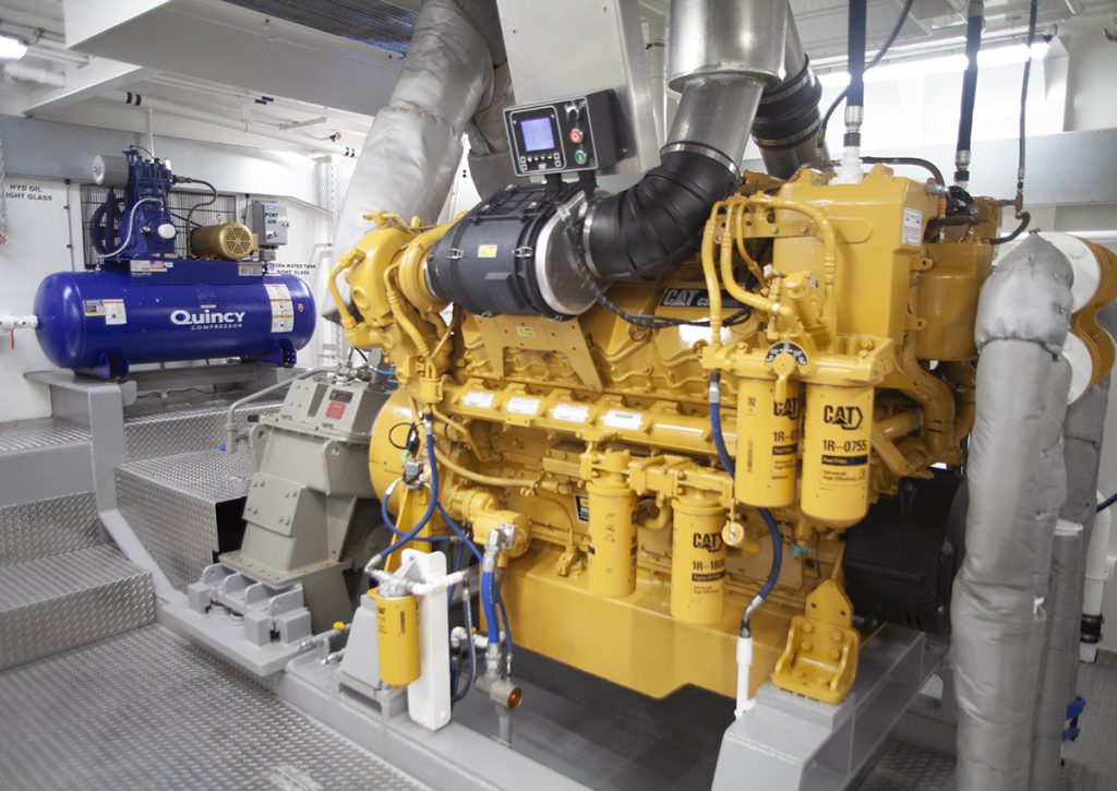A view of the mv. Callaway Parker's main engines. (Photo by Frank McCormack) A view of the mv. Callaway Parker's main engines. (Photo by Frank McCormack)