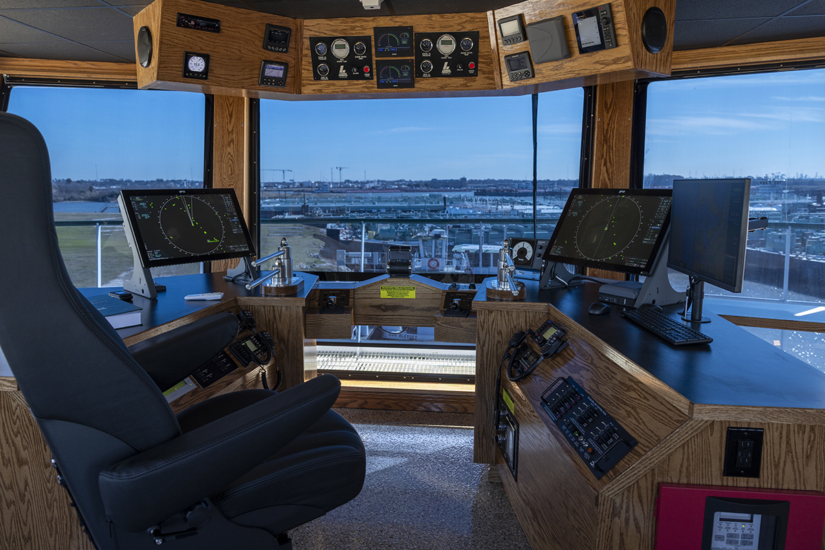 A view from the wheelhouse of the mv. Capt. Daniel Armstrong. A view from the wheelhouse of the mv. Capt. Daniel Armstrong.