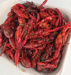 Members of the maritime industry and their families gathered under tents at the St. John Knights of Columbus Hall in Paducah, Ky., to enjoy a traditional crawfish boil as part of the annual Maritime Day festivities. (Photo by Patrice Hoffman)