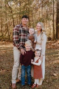 Alexa Golding Hodges with her huband, C.J., and their children Cooper James, Virginia Grace and Briggs Warren.