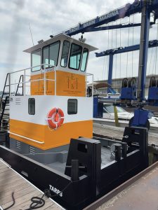 The mv. Tarps assists with shoreline restoration work while on charter on Lake Michigan. ET&T invested in the tug following a successful 2025 and plans to use the vessel to support Corps of Engineers, Department of Transportation and private-sector marine construction projects as the women-owned company continues to expand its fleet and capabilities.