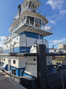 The new mv. Mr. Bryan, built by Halimar Shipyard for Central Boat Rentals Inc., will be working primarily in the Gulf Coast area to support oil and gas companies. (Photo courtesy of Laborde Products)