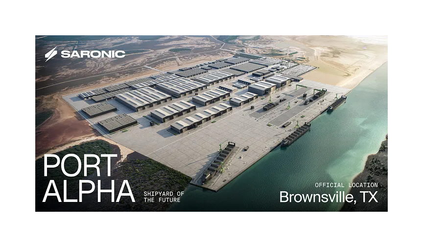 A rendering of Port Alpha, Saronic's next-generation shipyard coming to Brownsville, Texas. (Photo courtesy of Saronic)