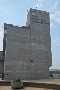 A visit to Melvin Price Locks and Dam in Alton, Ill., was part of a tour Waterways Council, Inc., hosted for members of the media and invited guests. Participants learned about how the system works as well as about funding challenges and aging infrastructure. (Photo by Amelia Kingman)