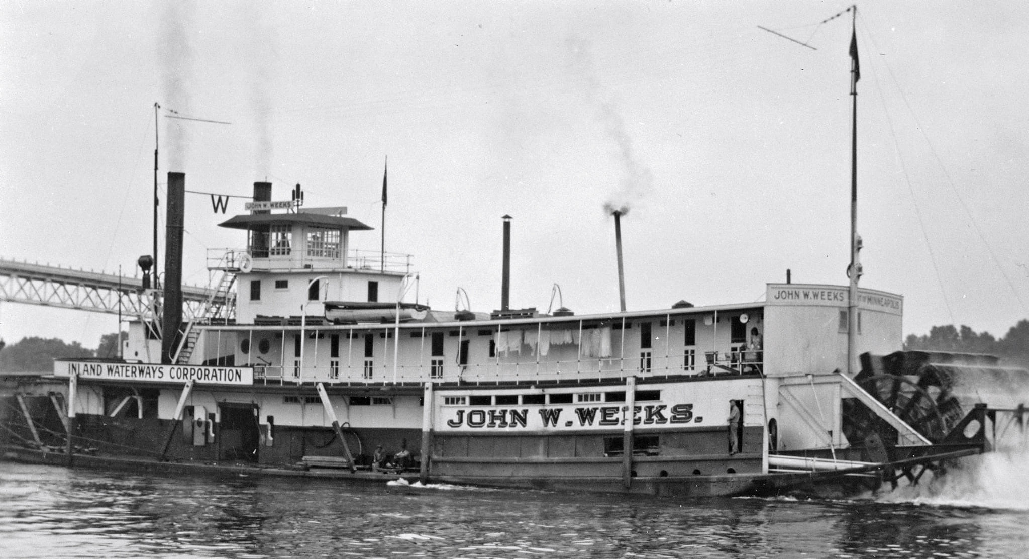 The John W. Weeks in service for the Inland Waterways Corporation. The John W. Weeks in service for the Inland Waterways Corporation. (Photo from the author’s collection)